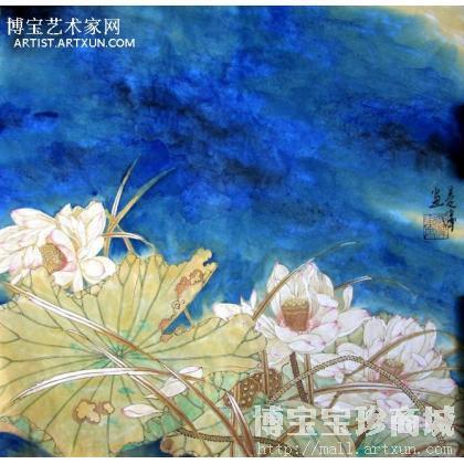 写意工笔之荷花 写意花鸟画 昃伟作品 类别: 写意花鸟画